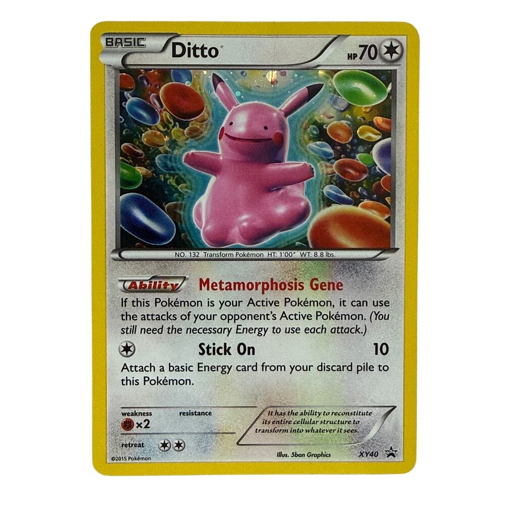 Pokémon TCG Pikachu Ditto XY40 Pokémon 2015 XY Black Star Promo Holo MP-DMG